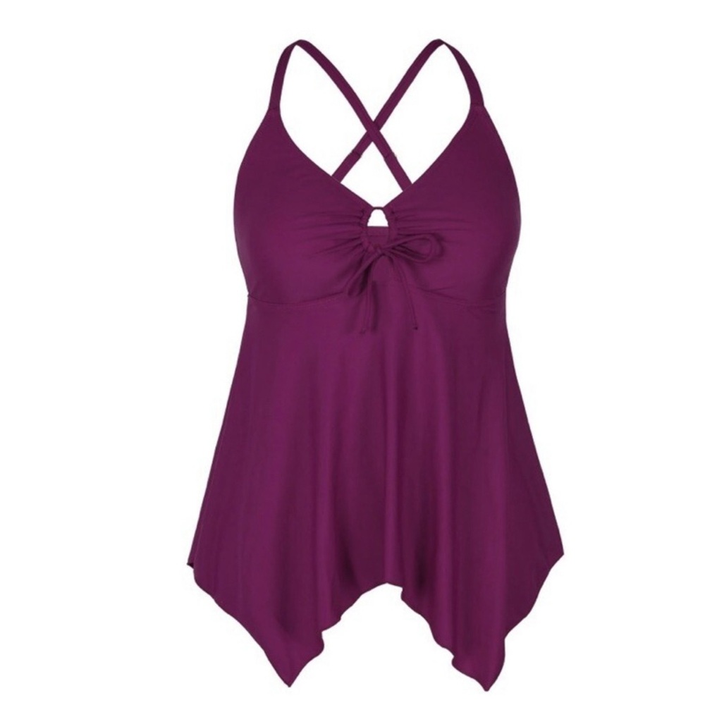Red Bikini with Asymmetrical Hem and X-Back